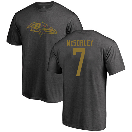 Men Baltimore Ravens Ash Trace McSorley One Color NFL Football #7 T Shirt